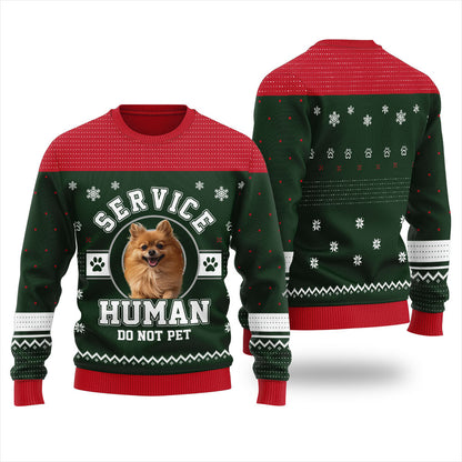 Service Human Do Not Pet Custom Dog Christmas Sweater