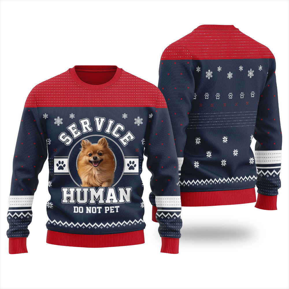 Service Human Do Not Pet Custom Dog Christmas Sweater