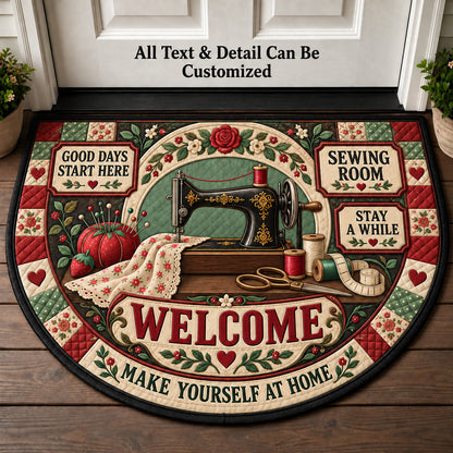 Sewing Room Personalized Half Round Mat | 5To9Vibe