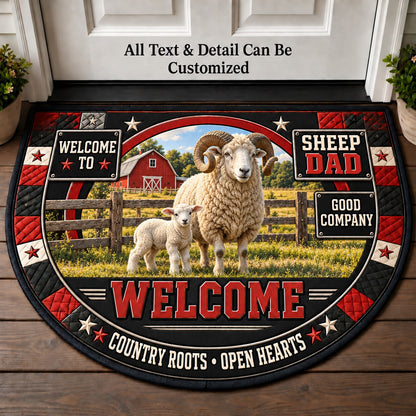 Sheep Dad Personalized Half Round Mat | 5To9Vibe
