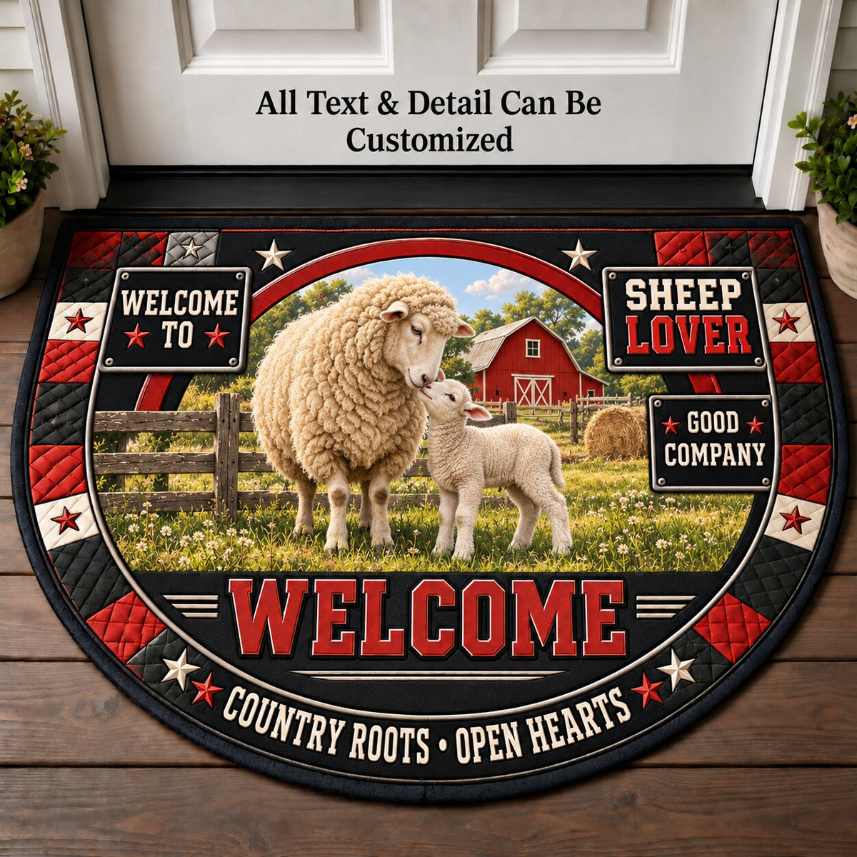 Sheep Lover Personalized Half Round Mat | 5To9Vibe