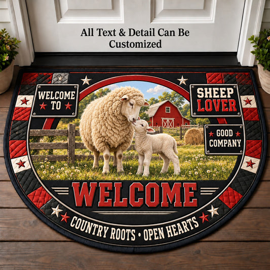 Sheep Lover Personalized Half Round Mat | 5To9Vibe
