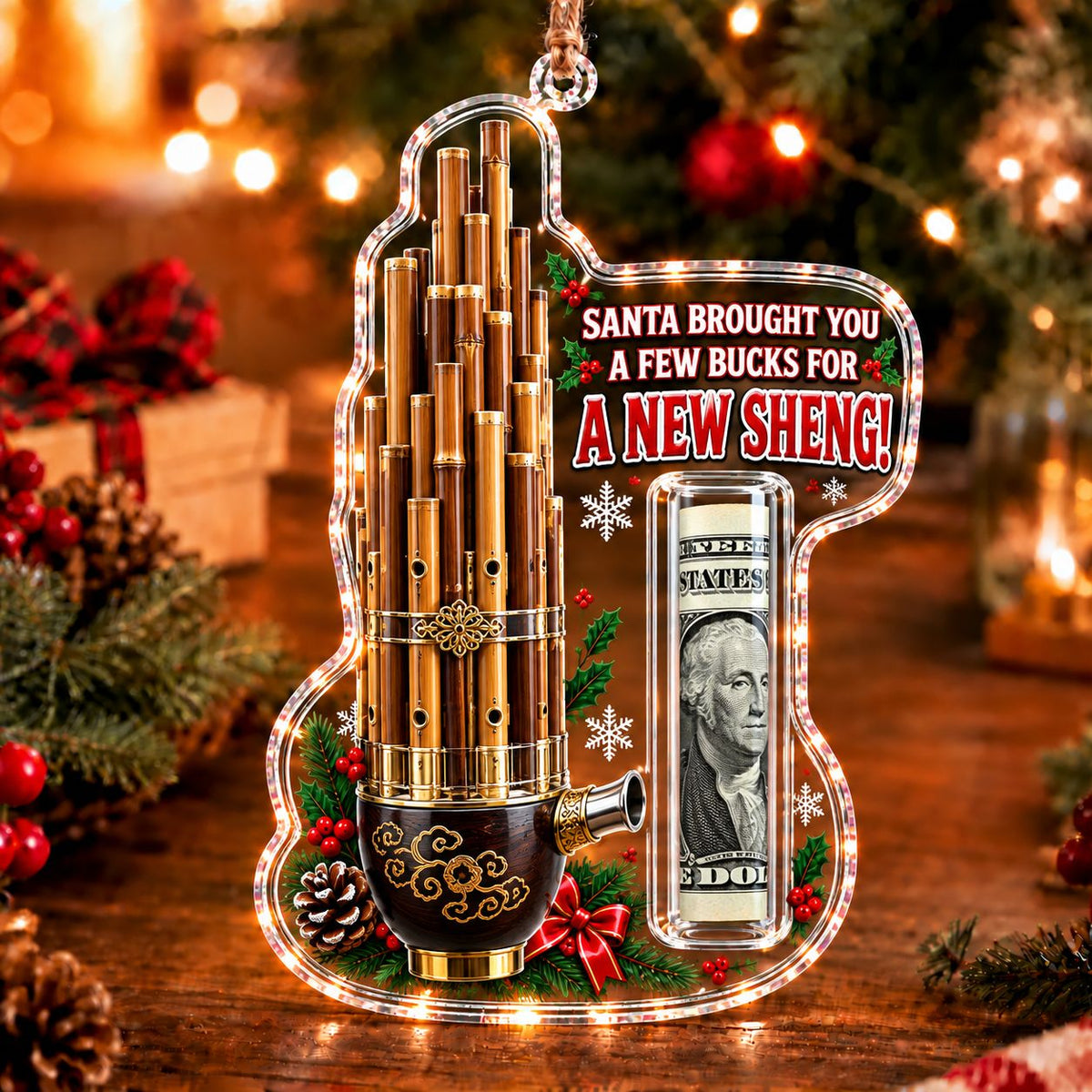 Sheng Christmas money holder ornament