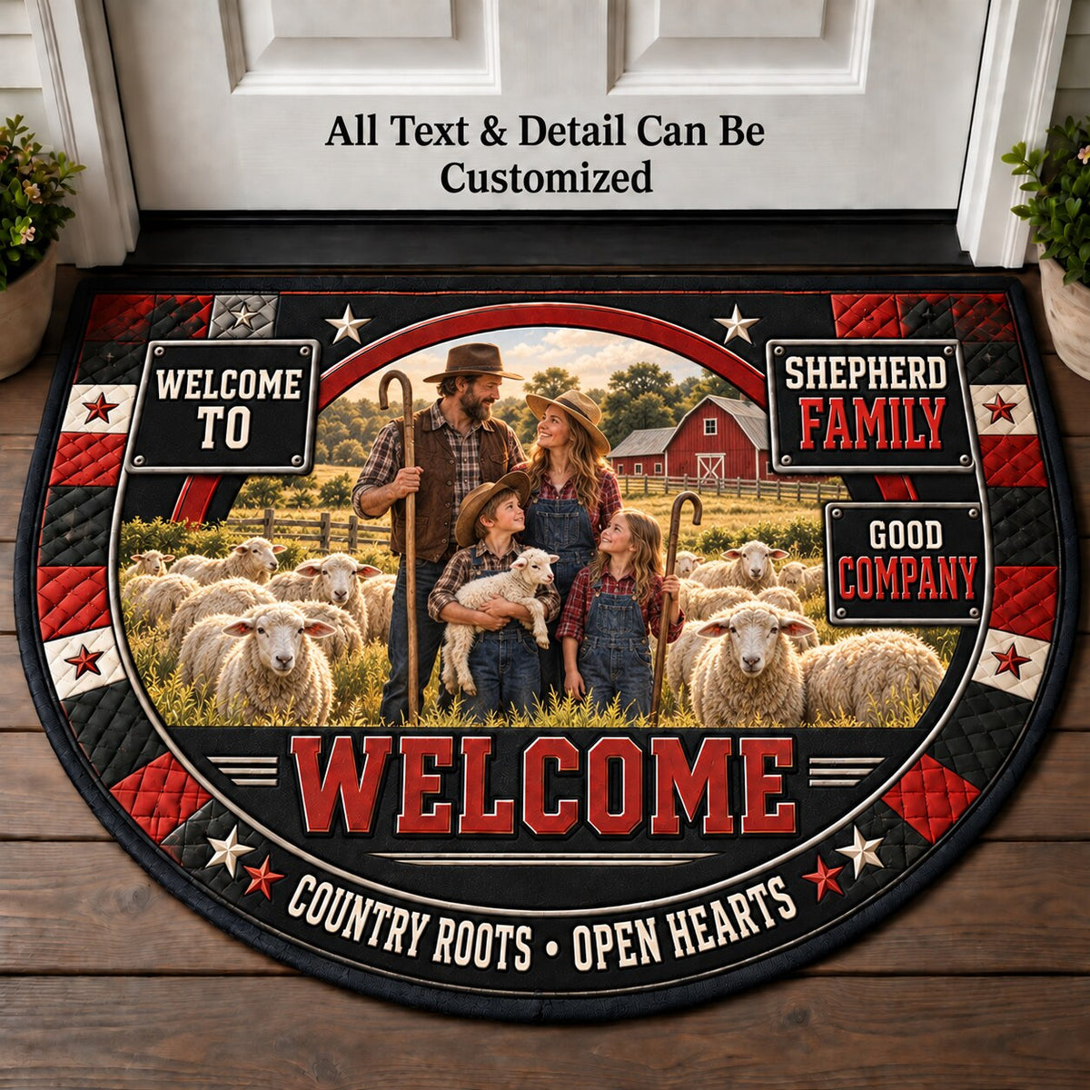 Shepherd Family Personalized Half Round Mat | 5To9Vibe