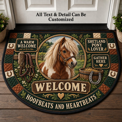 Shetland Pony Lover Personalized Half Round Mat | 5To9Vibe