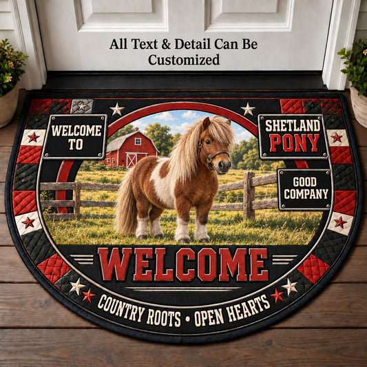 Shetland Pony Personalized Half Round Mat | 5To9Vibe