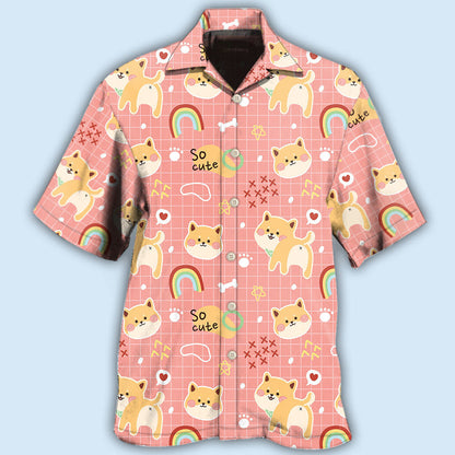 Shiba Inu Cute Cainbow - Hawaiian Shirt 