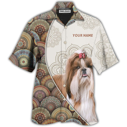 Hawaiian Shirt / Adults / S Shih Tzu Mandala Art Pattern Personalized - Hawaiian Shirt 