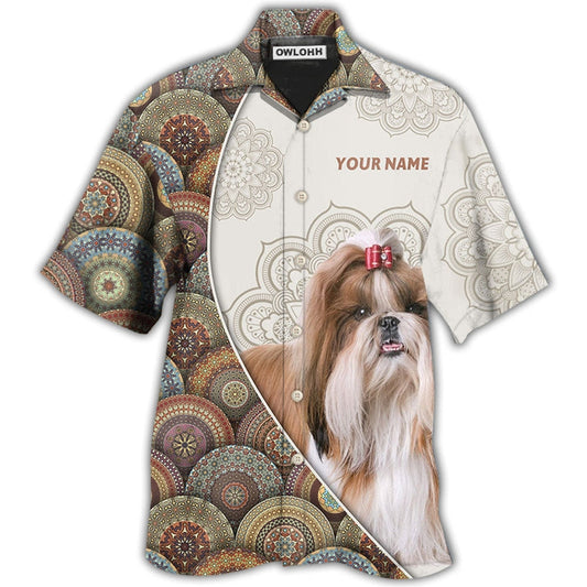 Hawaiian Shirt / Adults / S Shih Tzu Mandala Art Pattern Personalized - Hawaiian Shirt 