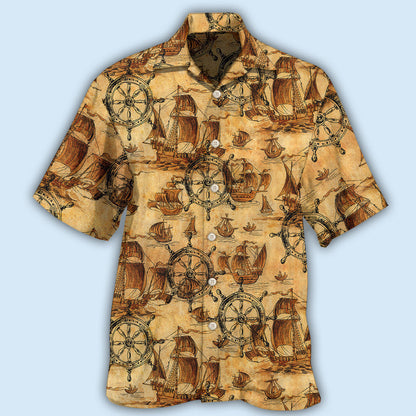 Ship Wheel Sea Vintage Style - Hawaiian Shirt 