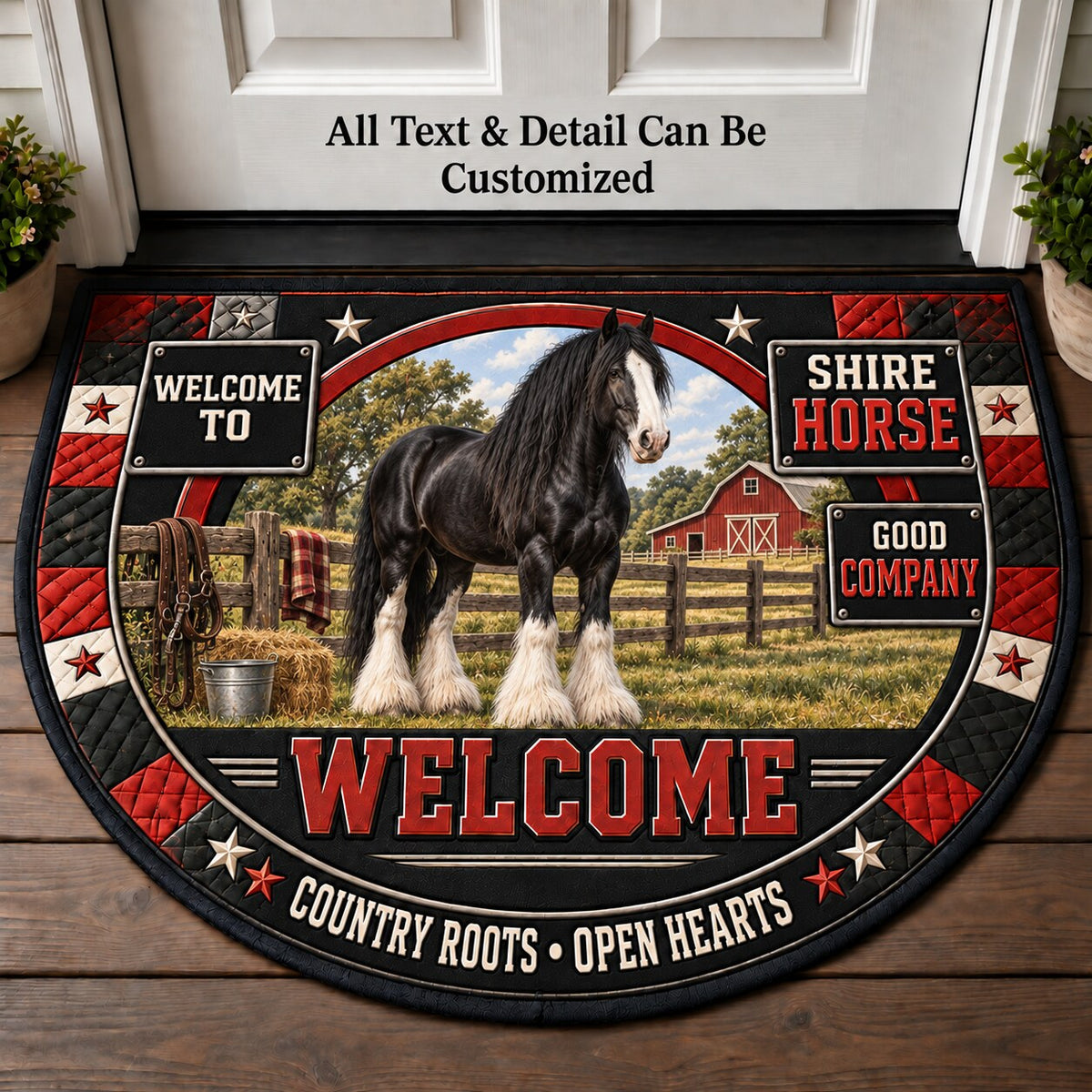Shire Horse Personalized Half Round Mat | 5To9Vibe