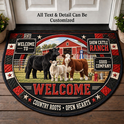 Show Cattle Ranch Personalized Half Round Mat | 5To9Vibe