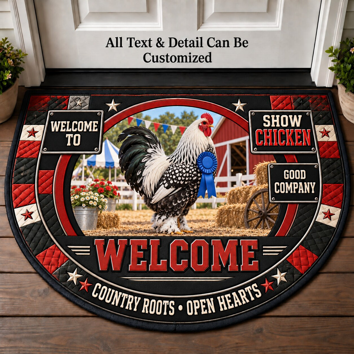 Show Chicken Personalized Half Round Mat | 5To9Vibe