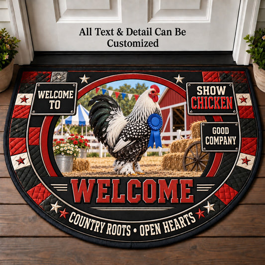 Show Chicken Personalized Half Round Mat | 5To9Vibe