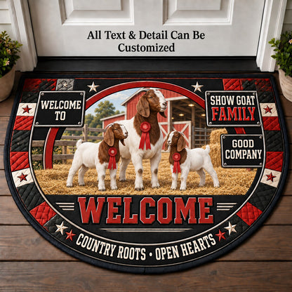 Show Goat Family Personalized Half Round Mat | 5To9Vibe