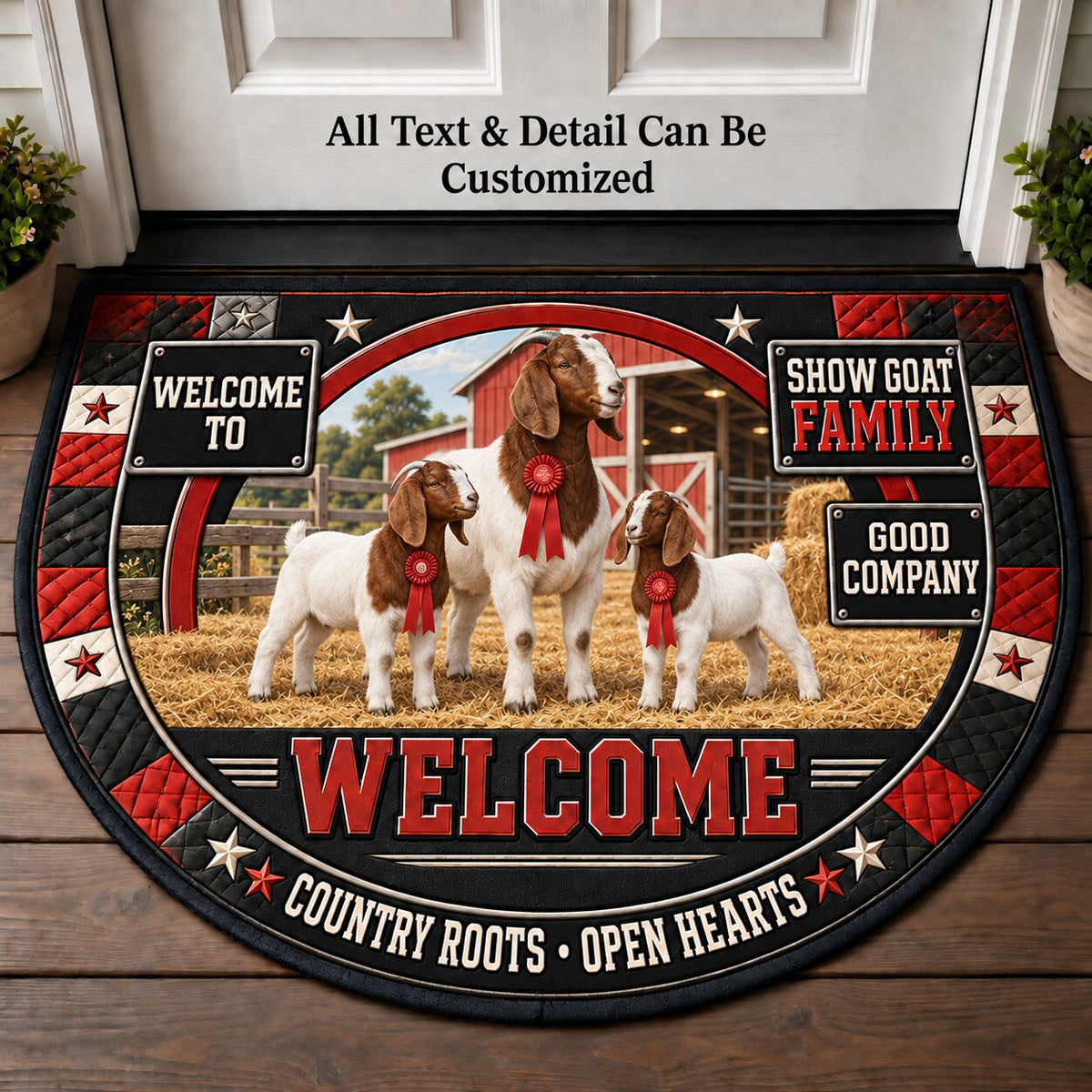 Show Goat Family Personalized Half Round Mat | 5To9Vibe