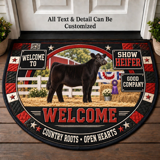Show Heifer Personalized Half Round Mat | 5To9Vibe
