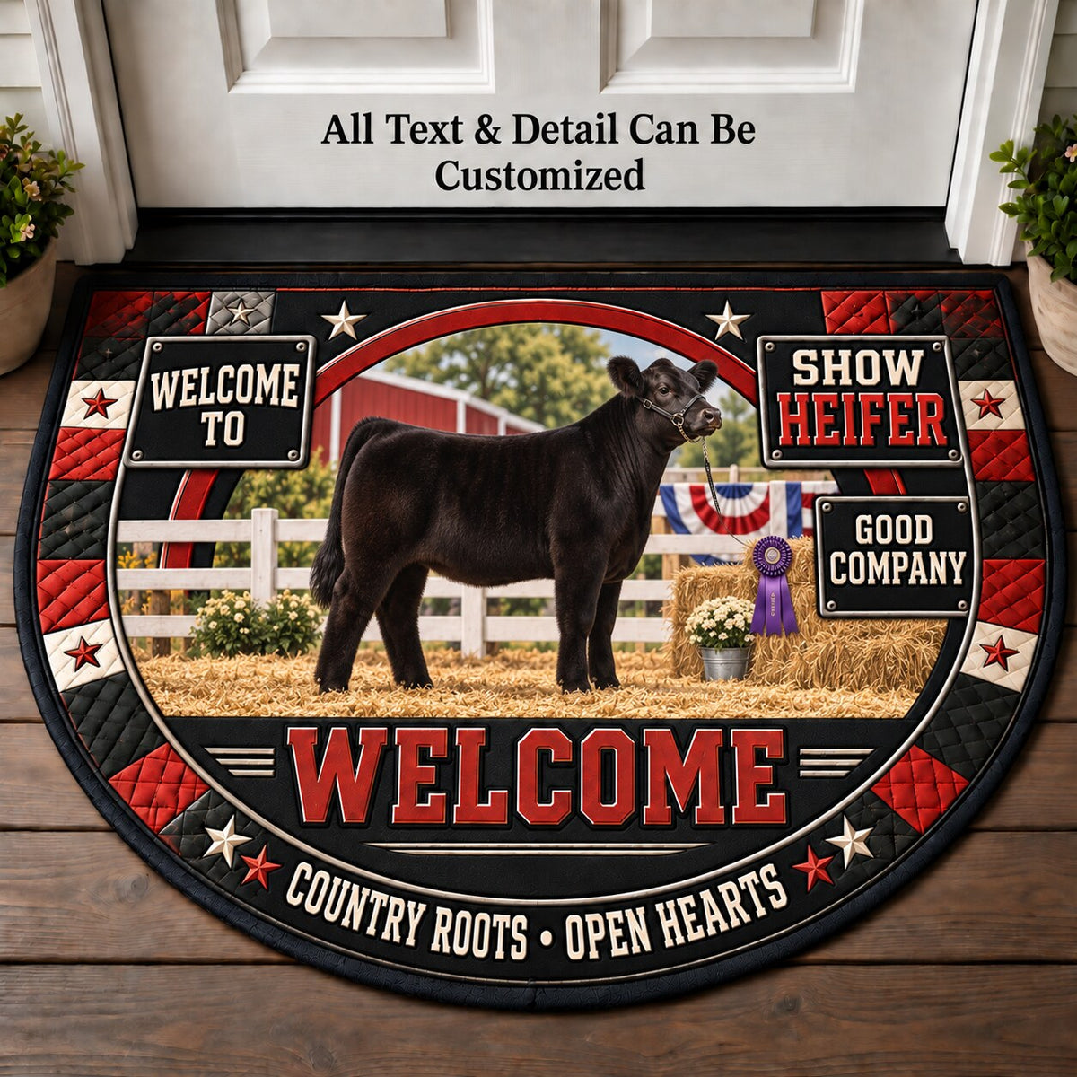 Show Heifer Personalized Half Round Mat | 5To9Vibe