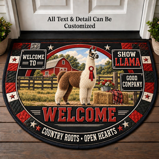 Show Llama Personalized Half Round Mat | 5To9Vibe