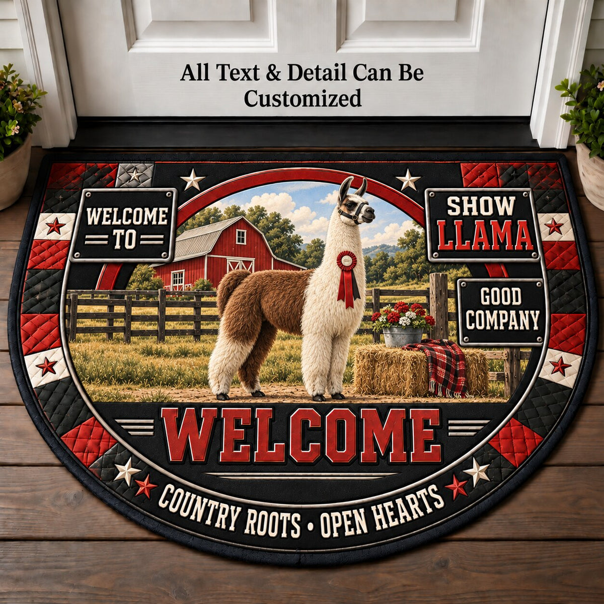 Show Llama Personalized Half Round Mat | 5To9Vibe