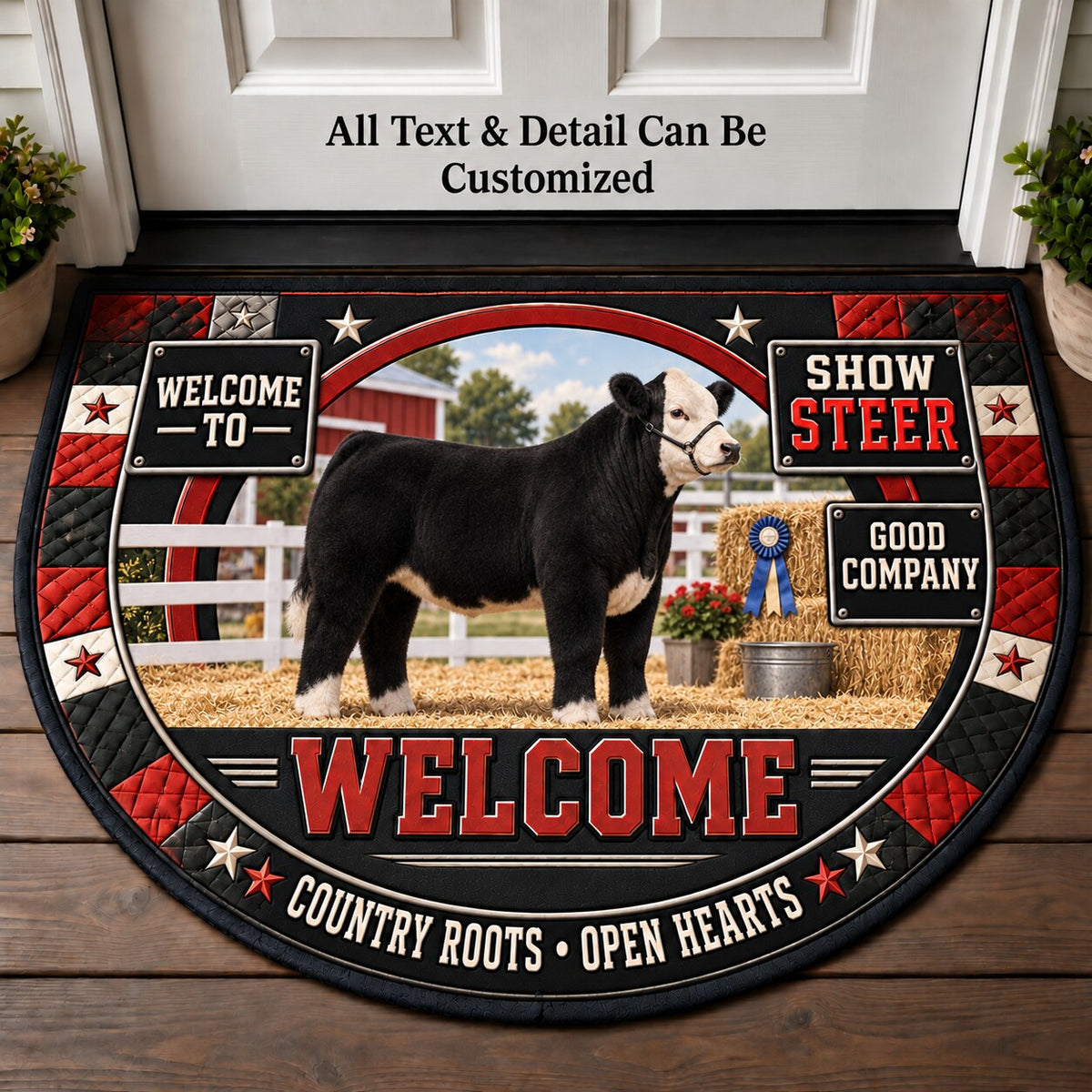 Show Steer Personalized Half Round Mat | 5To9Vibe
