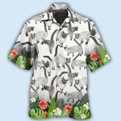 Cat Siamese Cat Lovely Tropical Style - Hawaiian Shirt 