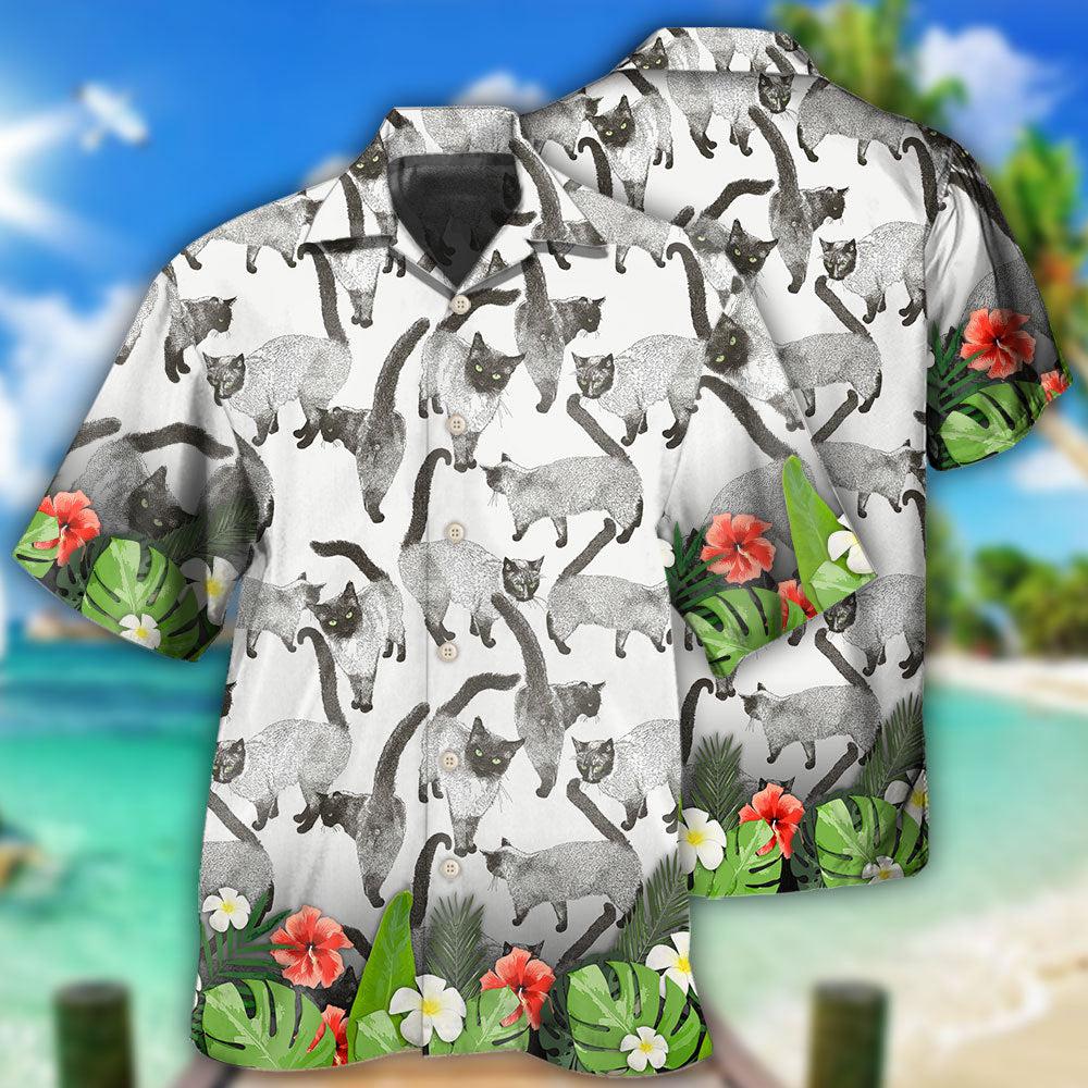 Cat Siamese Cat Lovely Tropical Style - Hawaiian Shirt 
