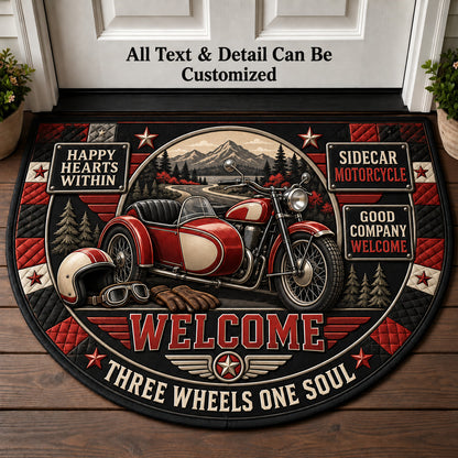 Sidecar Motorcycle Personalized Half Round Mat | 5To9Vibe