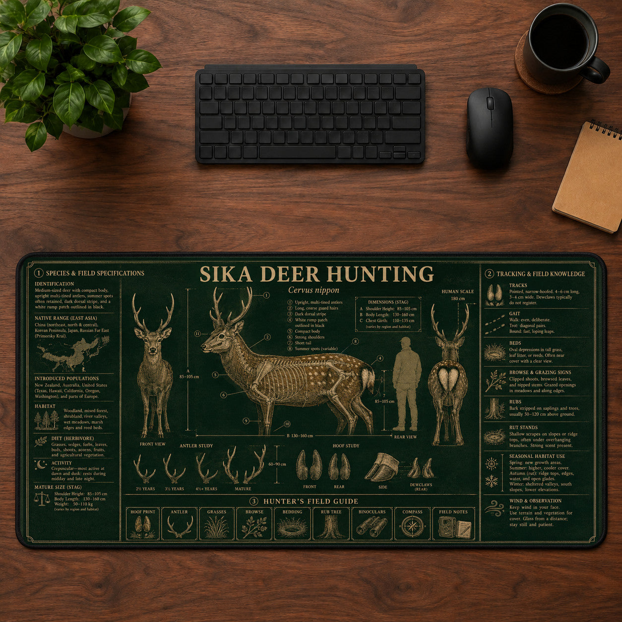 Sika Deer Hunting Desk Mat Mouse Pad | 5To9Vibe
