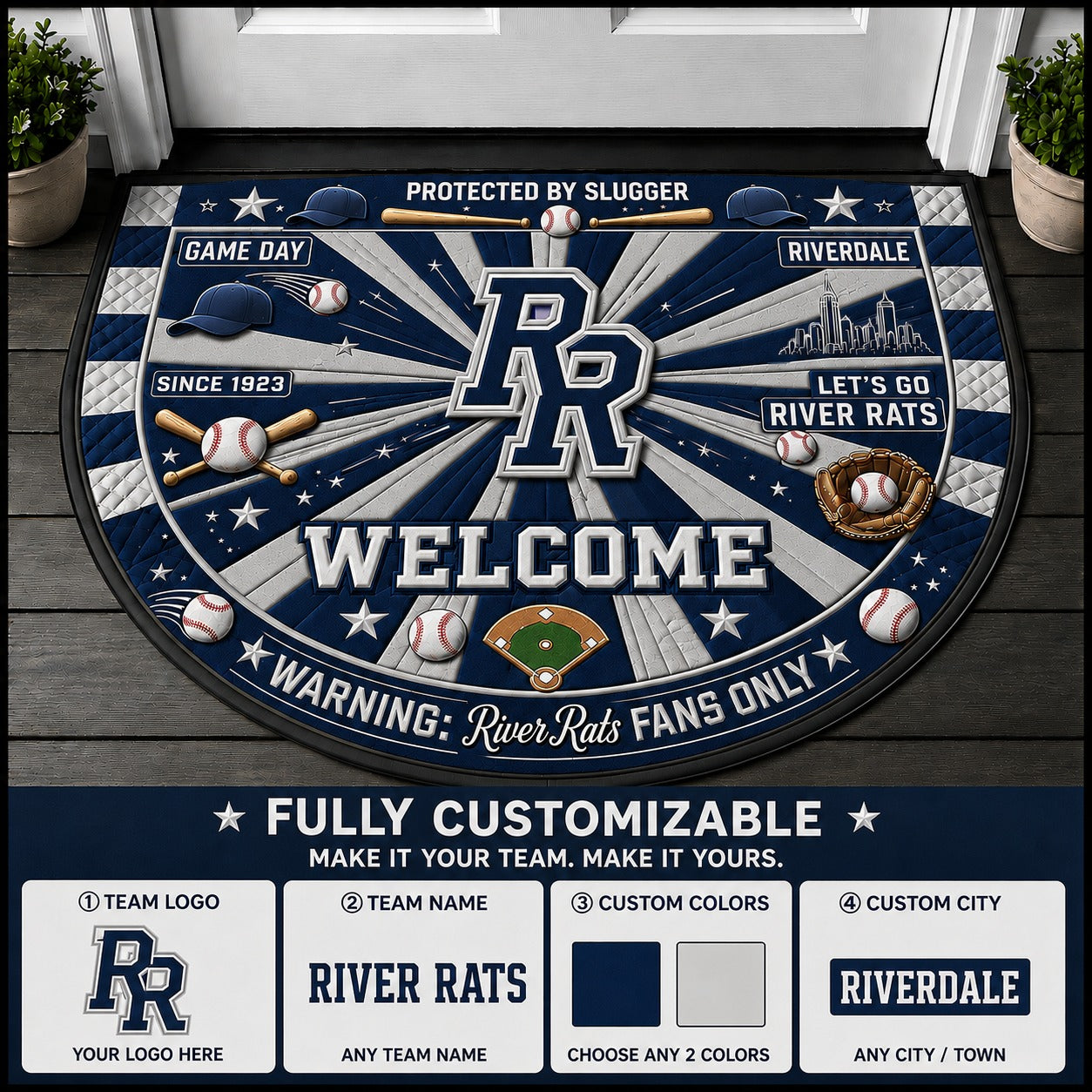 Silver / Navy