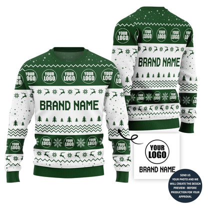 Simple Custom Brand Name And Logo Ugly Christmas Sweater