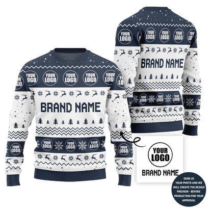 Simple Custom Brand Name And Logo Ugly Christmas Sweater