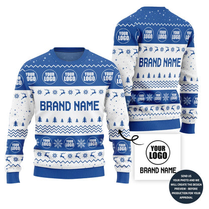 Simple Custom Brand Name And Logo Ugly Christmas Sweater