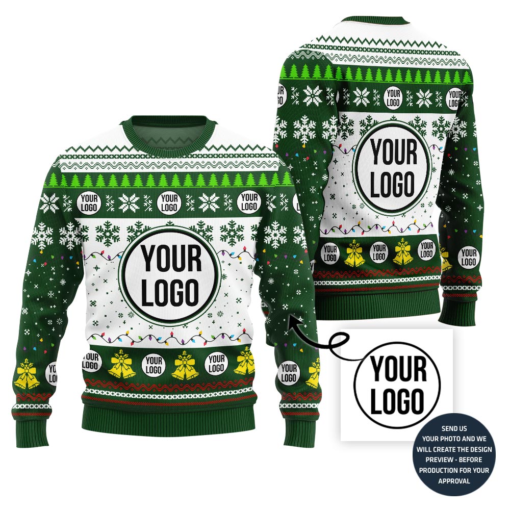 Simple Custom Company Logo Ugly Christmas Jumper
