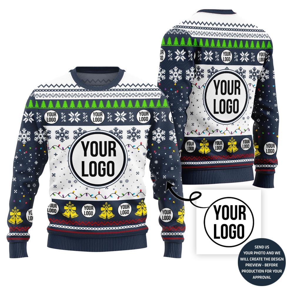 Simple Custom Company Logo Ugly Christmas Jumper