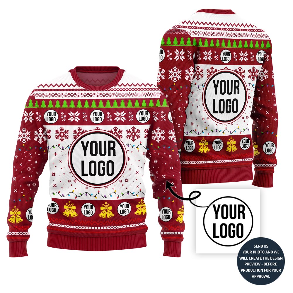 Simple Custom Company Logo Ugly Christmas Jumper