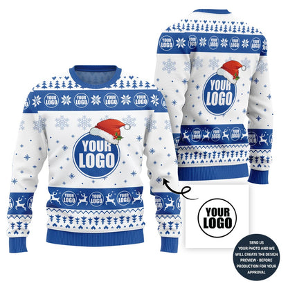 Simple Custom Logo For Business Holiday Sweater
