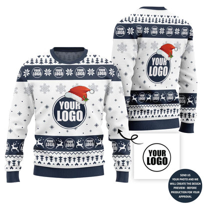 Simple Custom Logo For Business Holiday Sweater