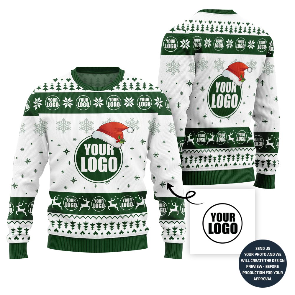 Simple Custom Logo For Business Holiday Sweater