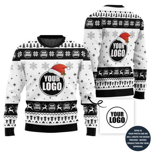 Simple Custom Logo For Business Holiday Sweater