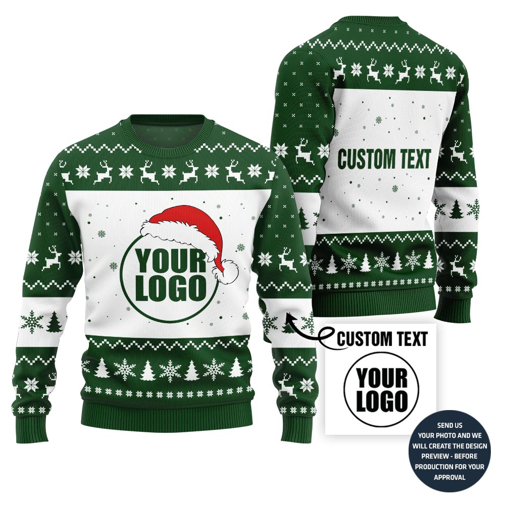 Simple Custom Logo For Employees Ugly Sweater