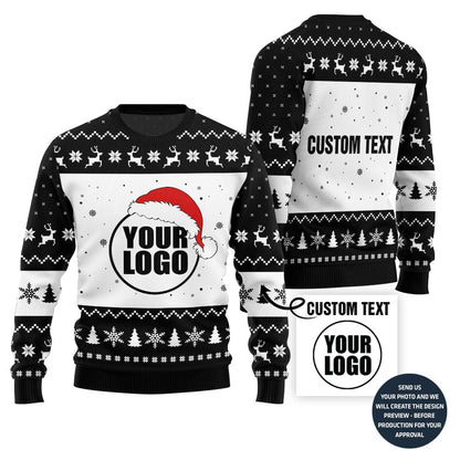 Simple Custom Logo For Employees Ugly Sweater