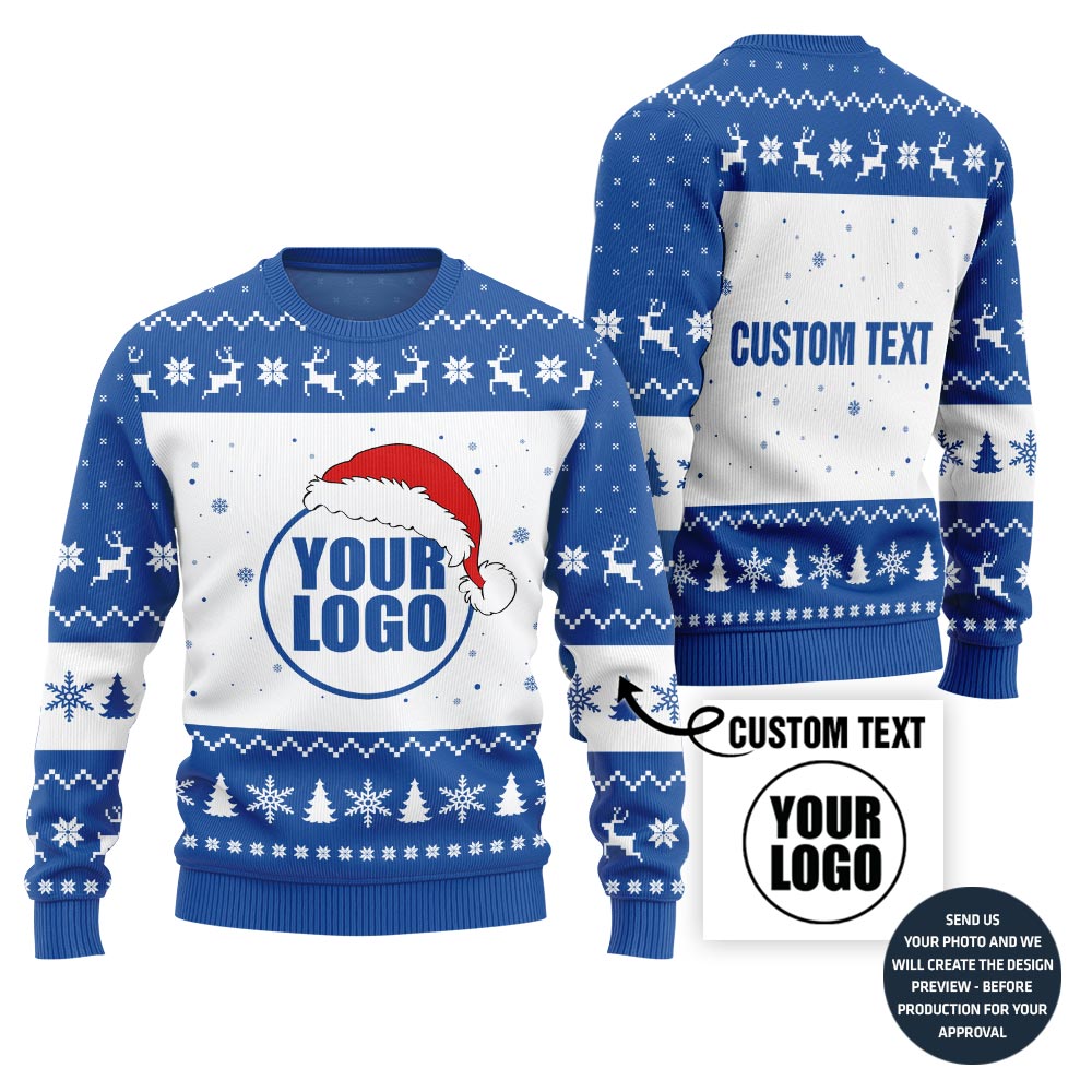 Simple Custom Logo For Employees Ugly Sweater
