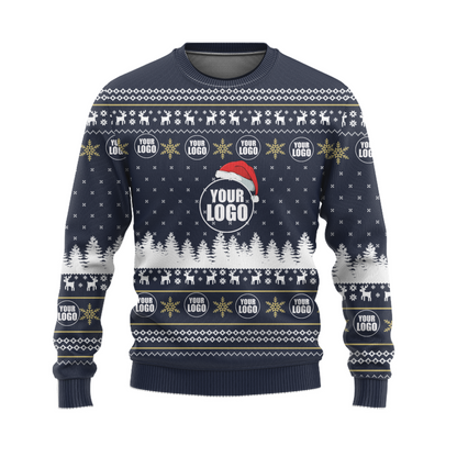 Simple Custom Logo Holiday Sweater Live Preview
