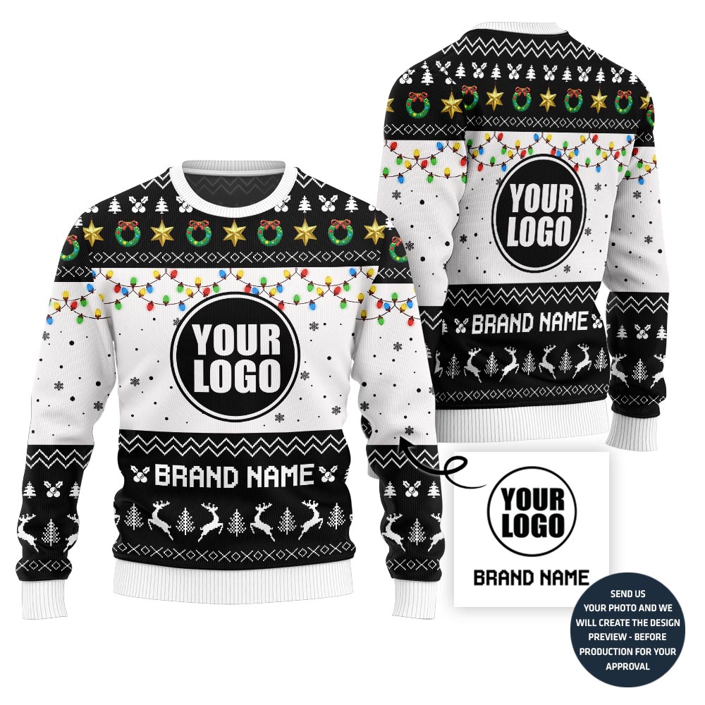 Simple Custom Logo Ugly Christmas Jumper For Brand