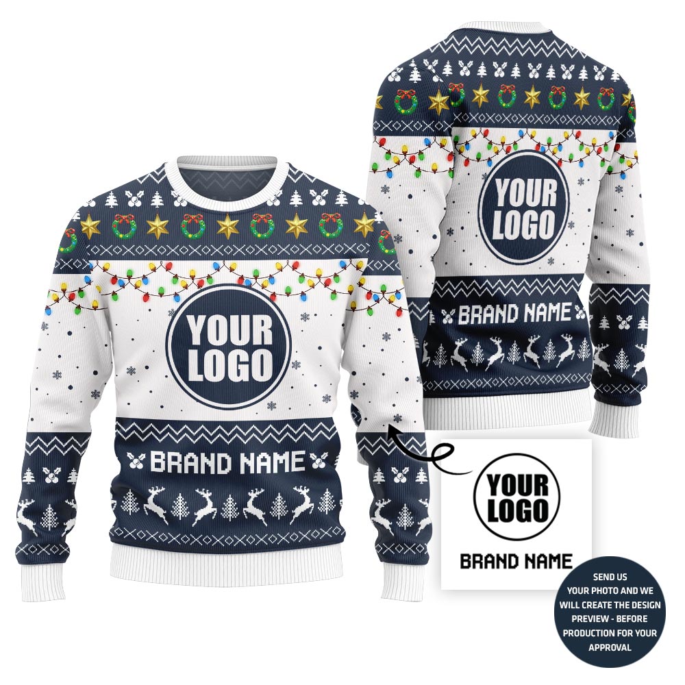 Simple Custom Logo Ugly Christmas Jumper For Brand