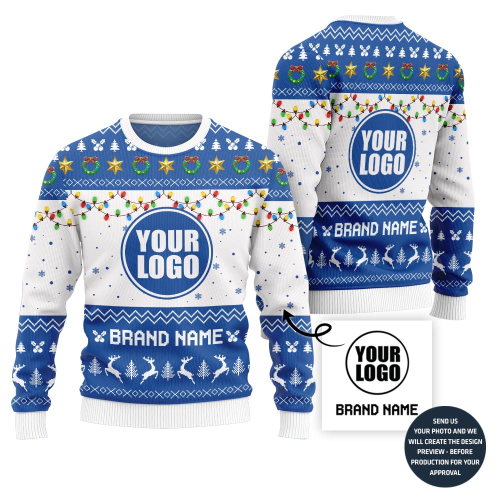 Simple Custom Logo Ugly Christmas Jumper For Brand