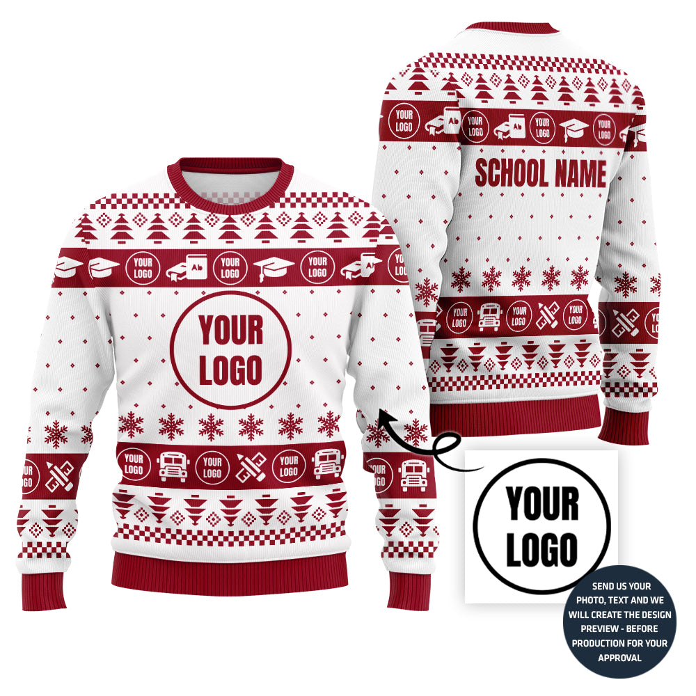 Simple Custom Logo Ugly Christmas Sweater For School