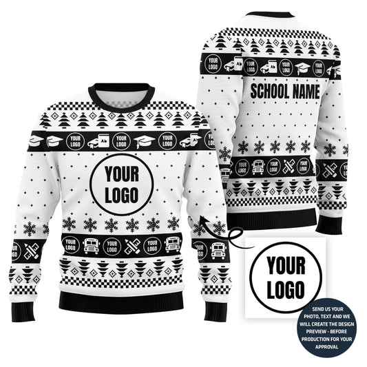 Simple Custom Logo Ugly Christmas Sweater For School