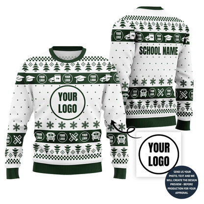 Simple Custom Logo Ugly Christmas Sweater For School